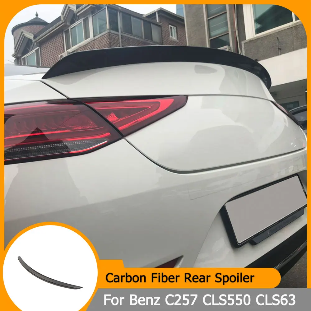 

Car Rear Spoiler For Mercedes-Benz C257 CLS550 CLS400 CLS63 AMG 2018-2020 Rear Trunk Spoiler Carbon Fiber