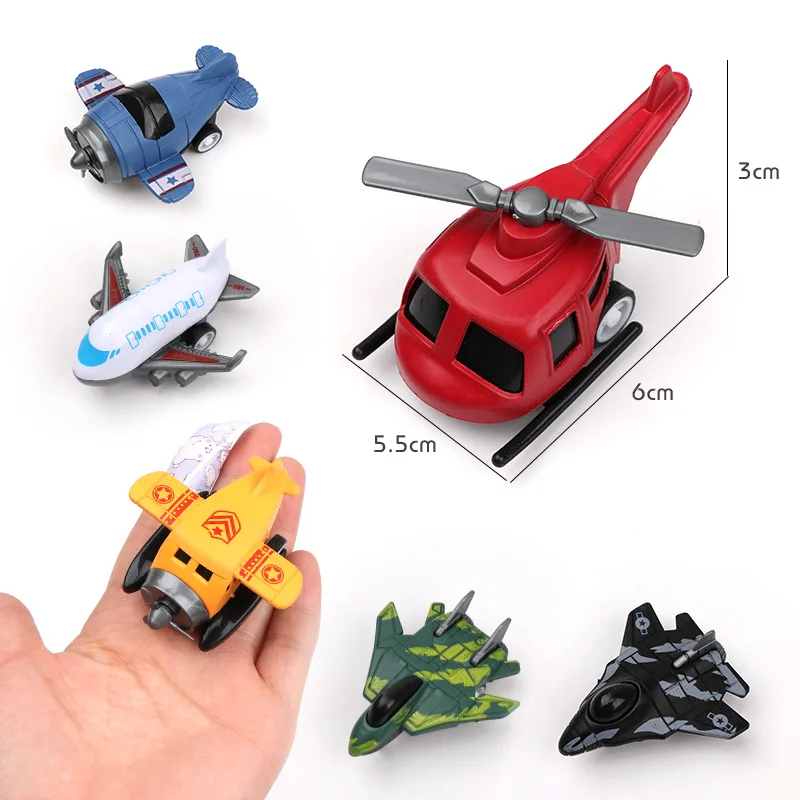 Cartoon Children's Pull-Back Q Version Mini Aircraft Toy Model Gashapon Machine Ornaments - Assorted Styles