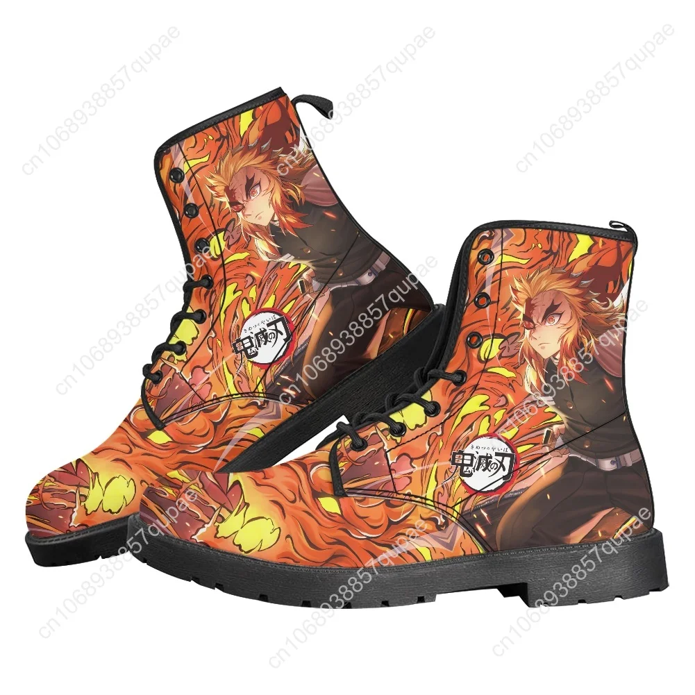 Kyojuro Rengoku Boots Flame Hashira Mens Womens Teenager Shoes Casual Boot Outdoor Light High Quality Couple Customize Shoes