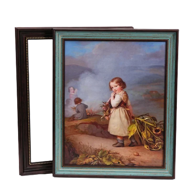 Video Digital Picture Frame Golden Antique Poster Vintage Frame Photocards Personalized Gifts Home Decor