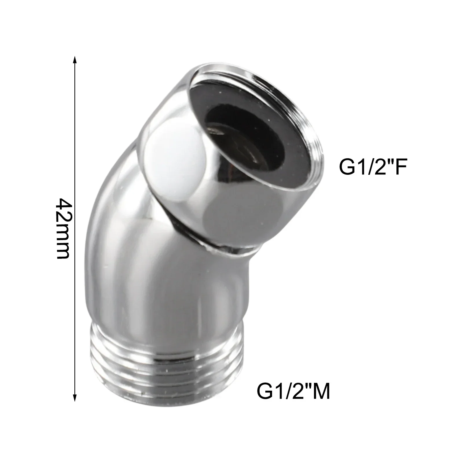 Compatible Shower Head Adapter For Home Bathroom Accessory Chrome Shower Connector Hassle-Free Setup Robust Ball Joints