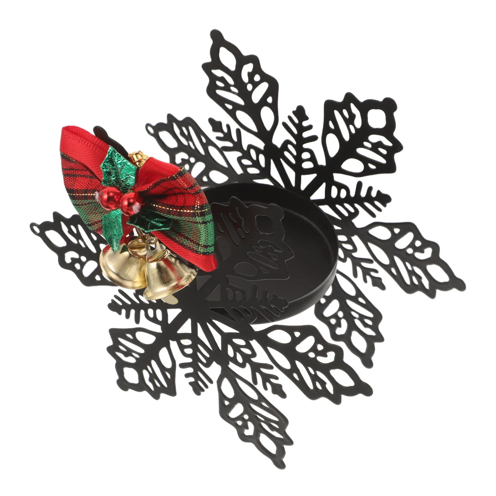 Christmas Tea Light Holder Metal Snowflake Wrought Iron Decorative Holder for Holiday Table Decor Centerpiece