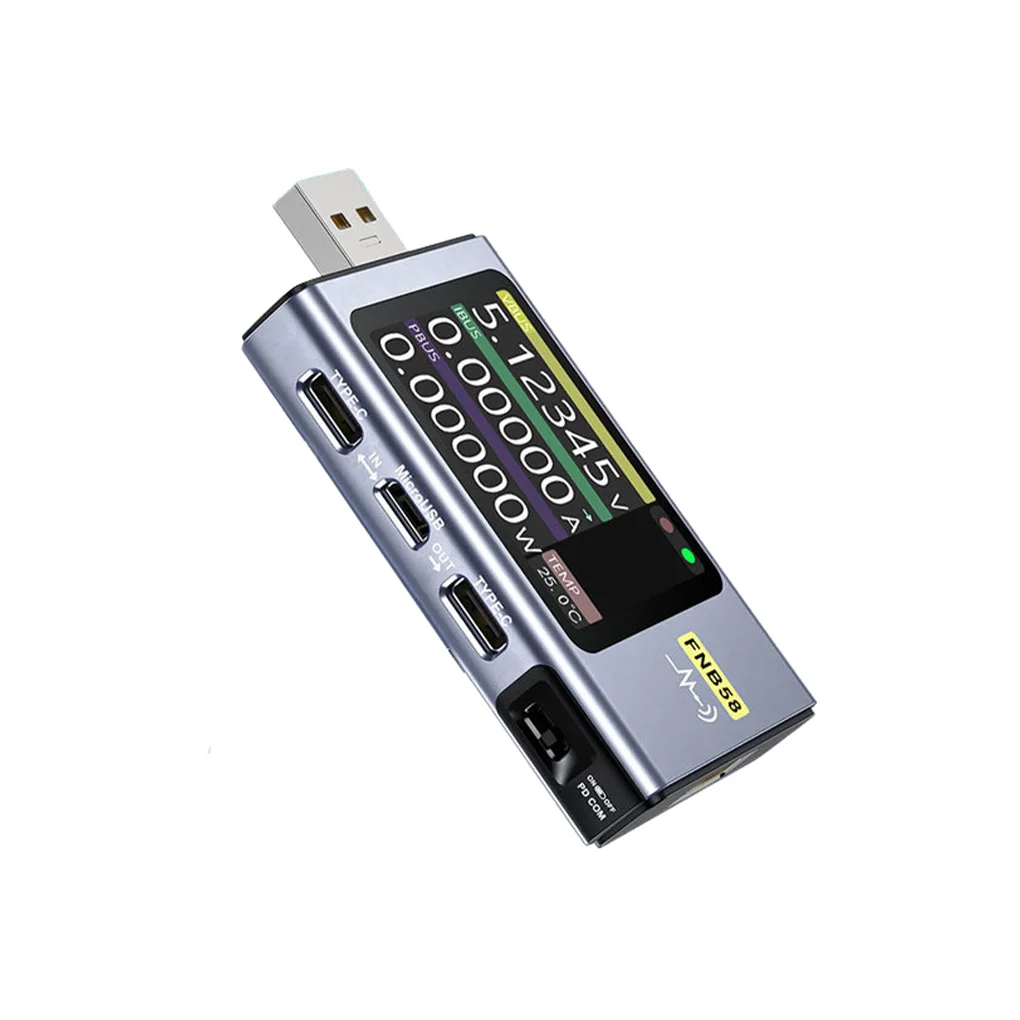 

FNIRSI-FNB58 USB Battery Tester Voltmeter Ammeter TYPE-C Fast Charge Detection Trigger Capacity Measurement Ripple Measurement