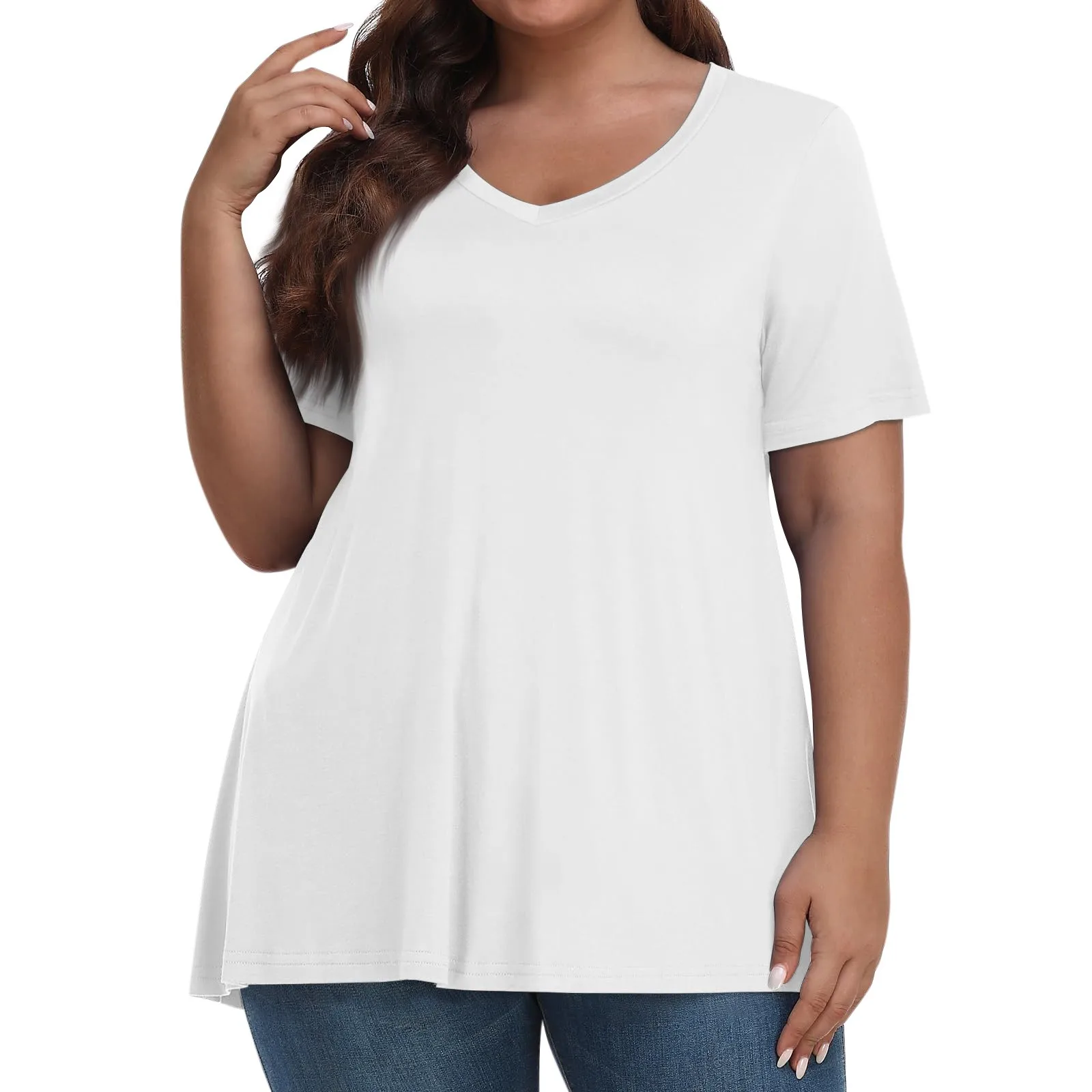 Plus Size Women's T-shirt Fashion Solid Short Sleeve Tee Loose Casual Female Clothing Street O Neck Summer T Shirt Ladies Tops