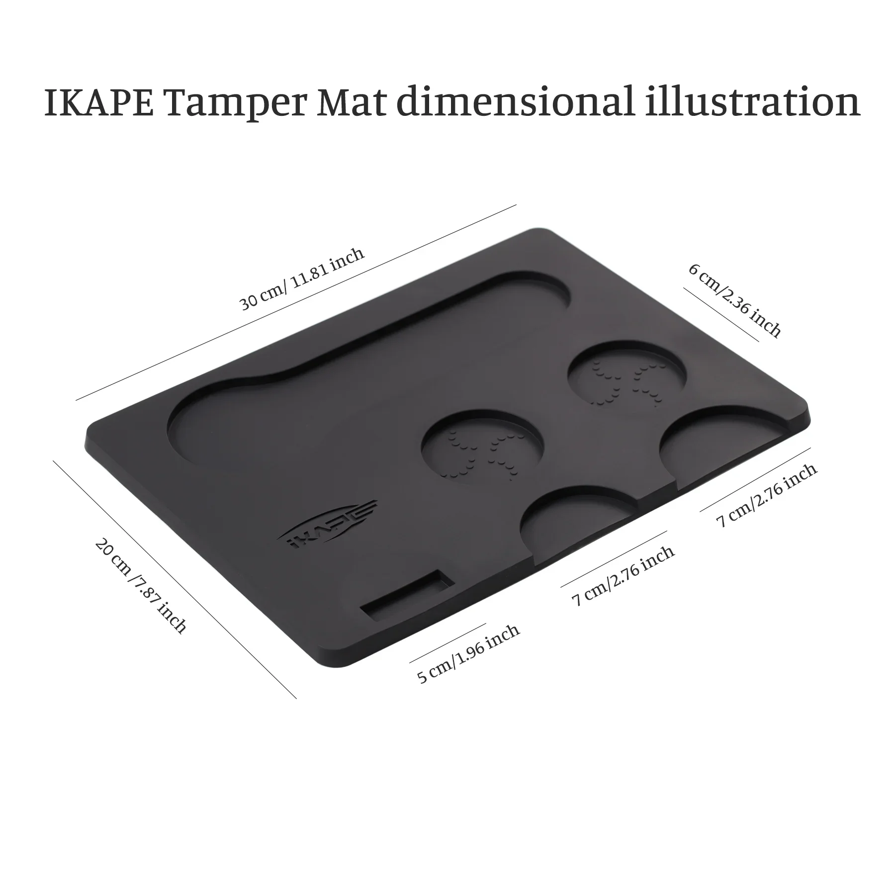 IKAPE Espresso Tamper Station Mat, Distributor & Portafilter Holder Mat, Food Safe & Non-Slip Espresso Silicone Coffee Mat