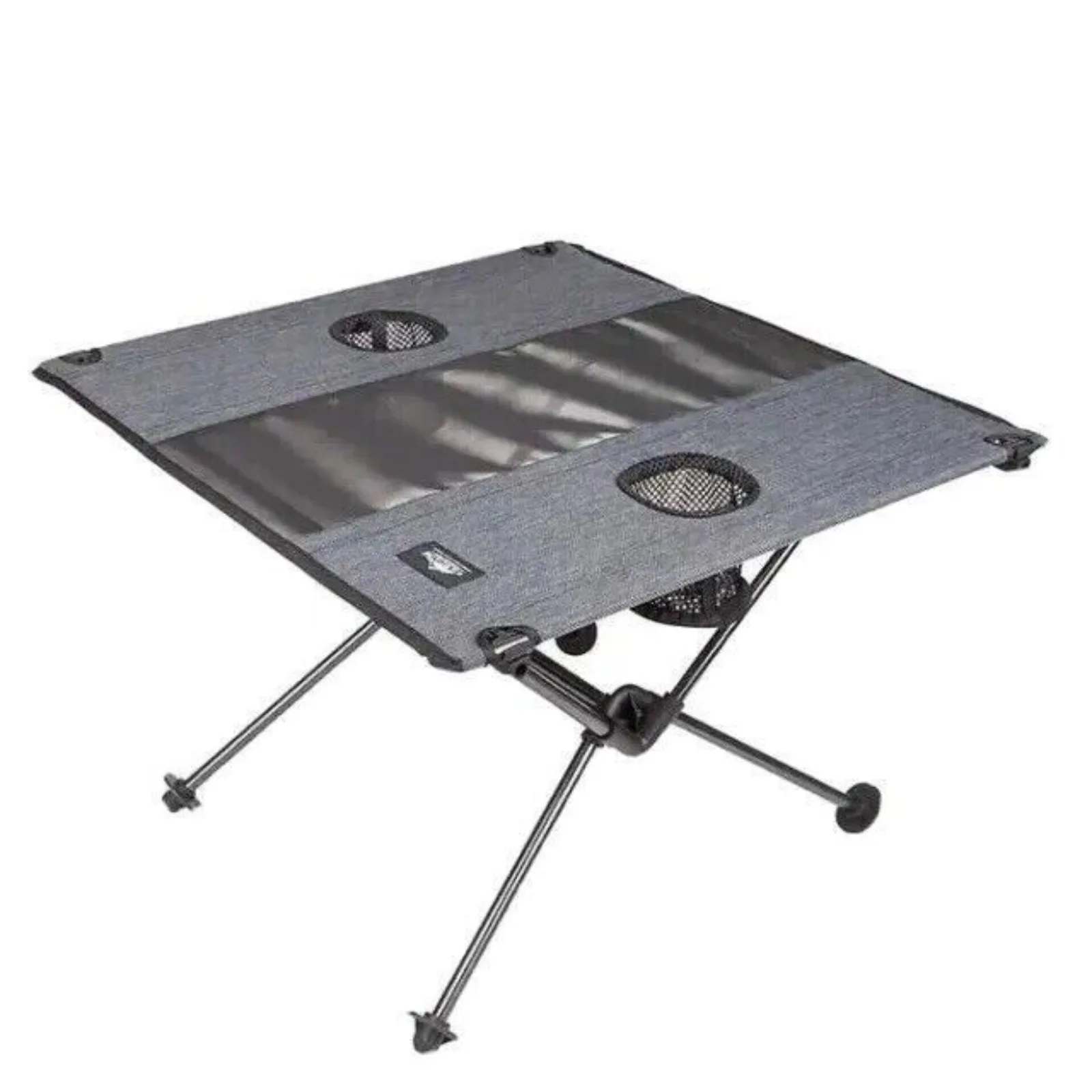 US  Mountain Tech Ultralight Camping Table, Dual Cup Holders Gray