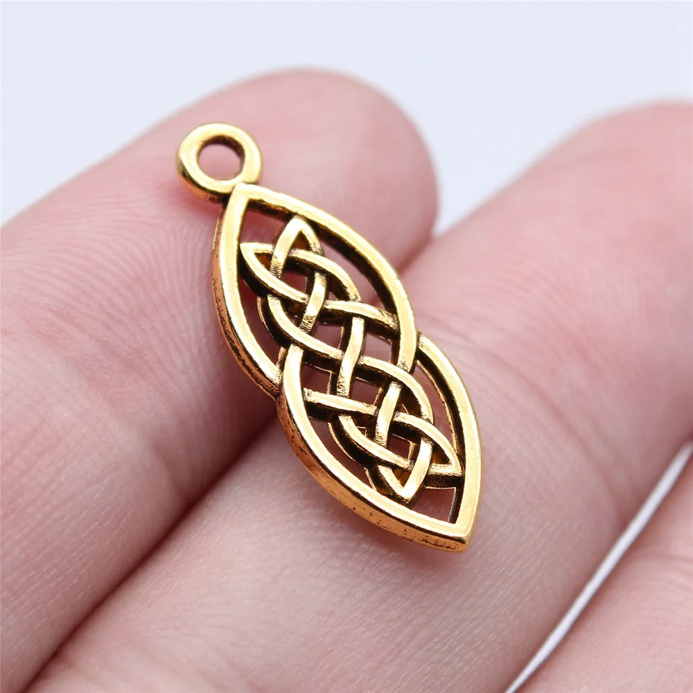 Celtic Witch Knot Interlace Talisman Mini Irish Amulet Charm Pendant For Earrings DIY Craft