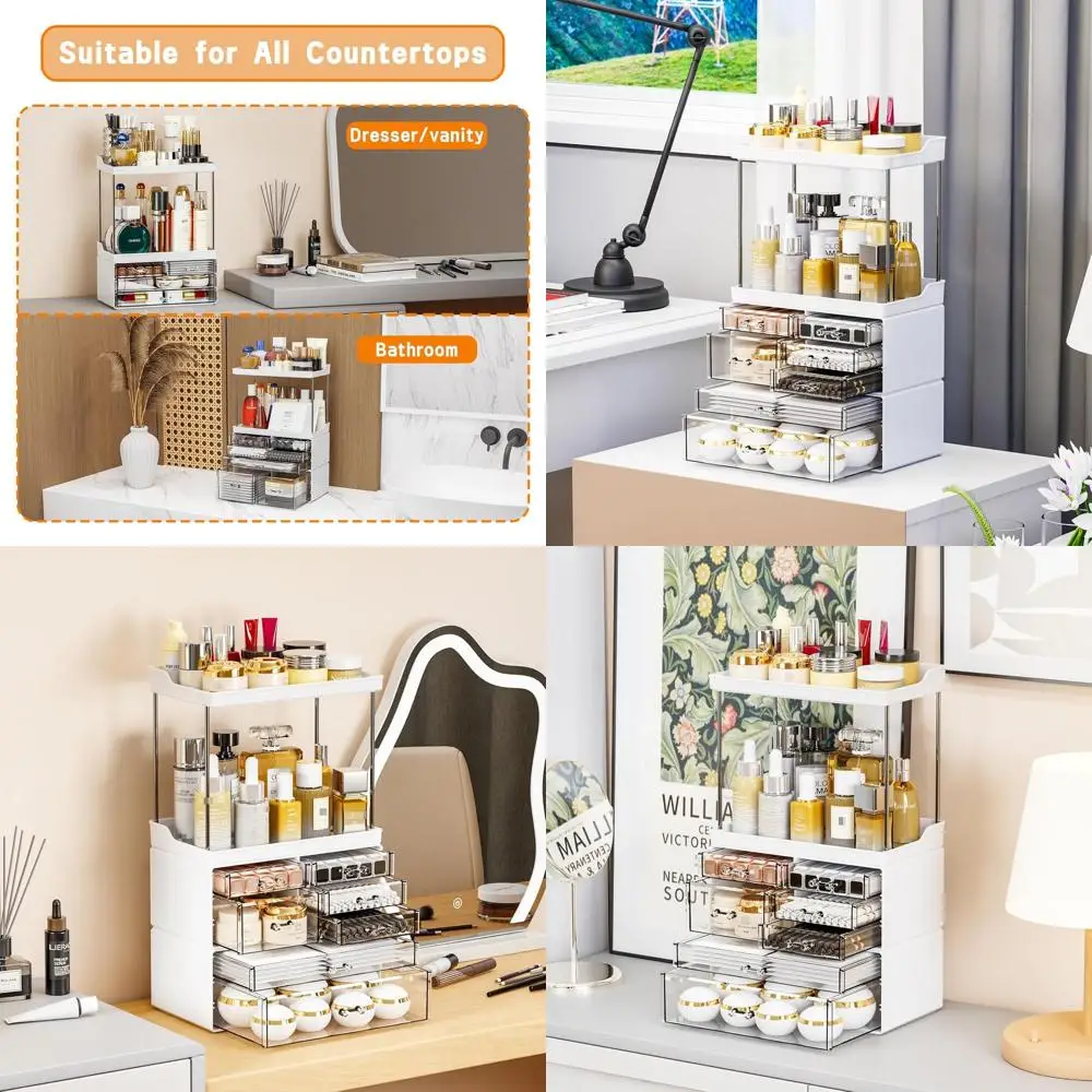 

Large Acrylic Countertop Organizer for Beauty Products, Skincare, and Hair Care Essentials in Black