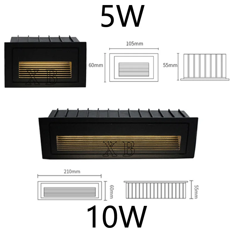 Luz conduzida impermeável da parede, luz exterior, 3w, 5w, 10w, ip65, escada, etapa, escadas, canto da parede, ac110v220v, dc12v