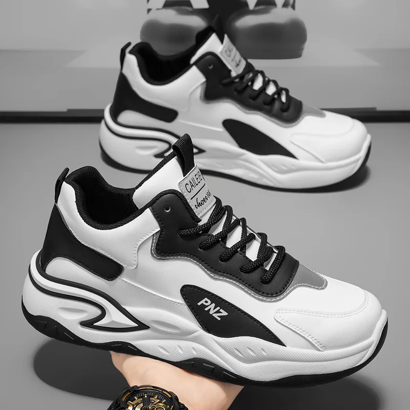 メンズスポーツシューズ：トレンディで多用途、厚底、快適で通気性のある、カジュアルなランニングシューズ、ダッドシューズ