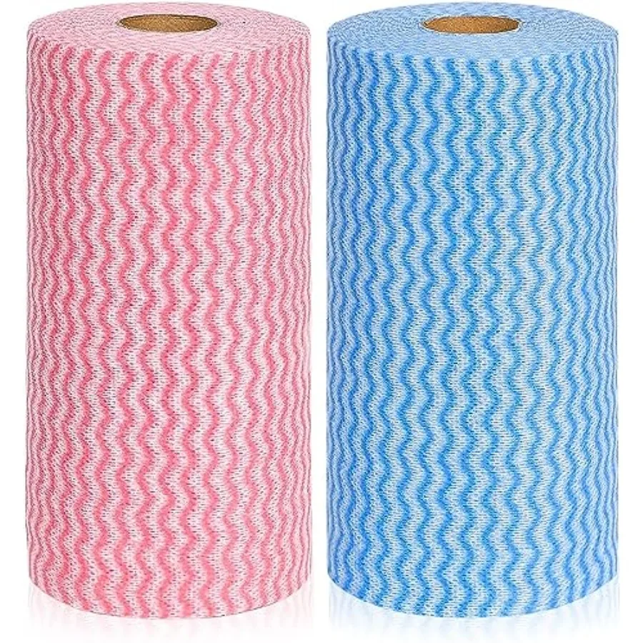 

Reusable Household and Kitchen Wipes Disposable Cleaning Cloths Wash Rags in 2 Rolls of 200 Sheets