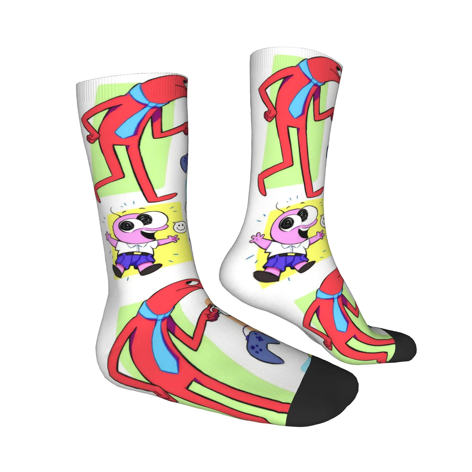 الرجال النساء الأصدقاء المبتسمين بيم وتشارلي الجوارب تنفس عارضة طاقم الجوارب هدايا رائعة #4