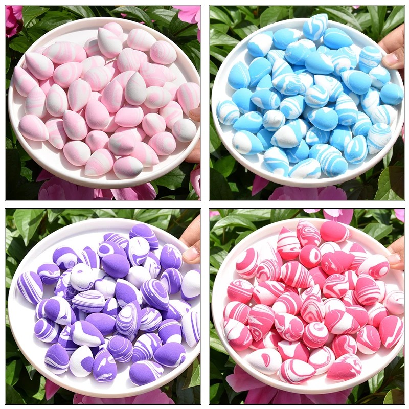 Wholesale 100~500Pcs Mini Makeup Sponge Gradient Beauty Egg Cosmetic Sponge for Foundation Cream Concealer Makeup Blender Tools