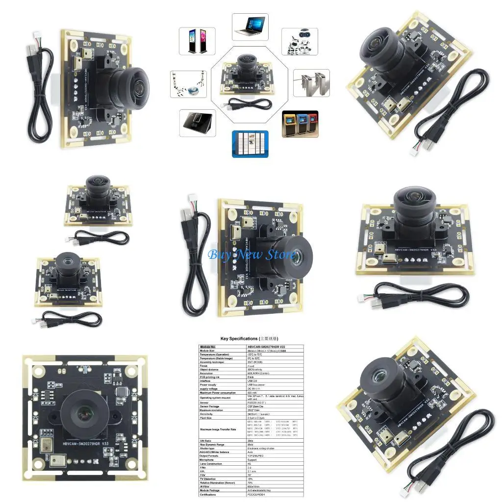 

20CE 5Megapixel 2K PS5520 Industrial Control Camera, Advertising Machine, Embedded Built-In Camera Module for Equipment