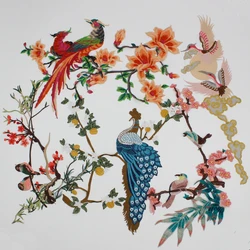 Plum Blossom Flower Birds Applique Clothing Embroidery Patches Fabric Sew on Repair Accessories P2057