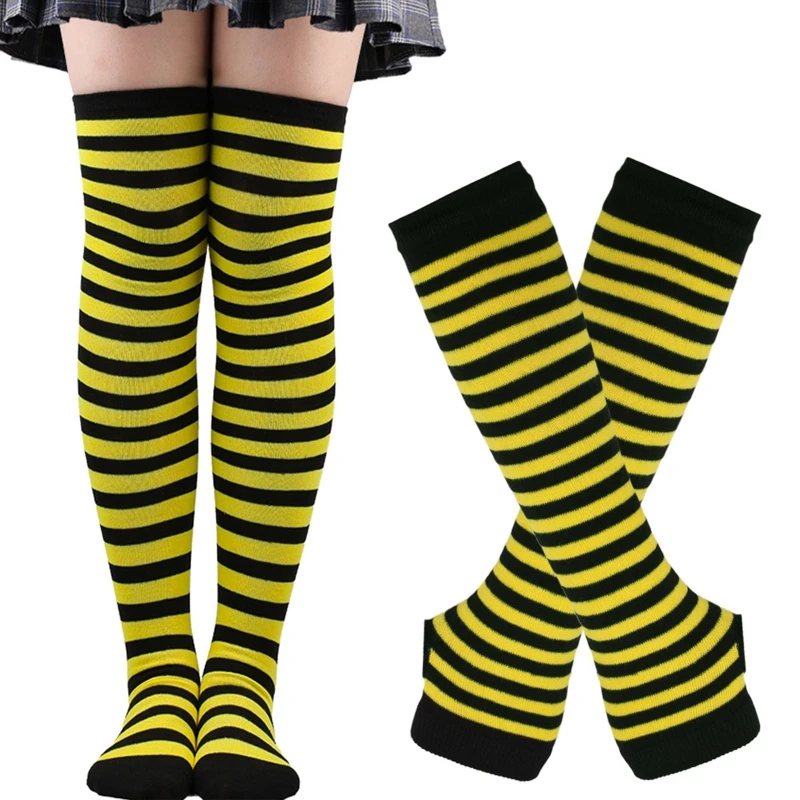 Q0KE Costume Set Ears Skirt Oversleeve Glasses,Socks Animal Fancy Costume Accessories for Halloween Cosplay