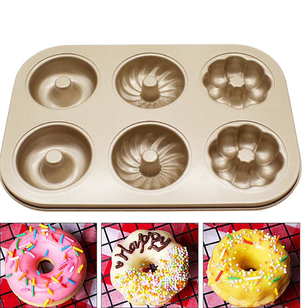 Tray Baking Mold Double Hole 6-Connected Cake Baking Pan Dessert Cupcake Oven Household Small Cake Mold Kitchen Utensils