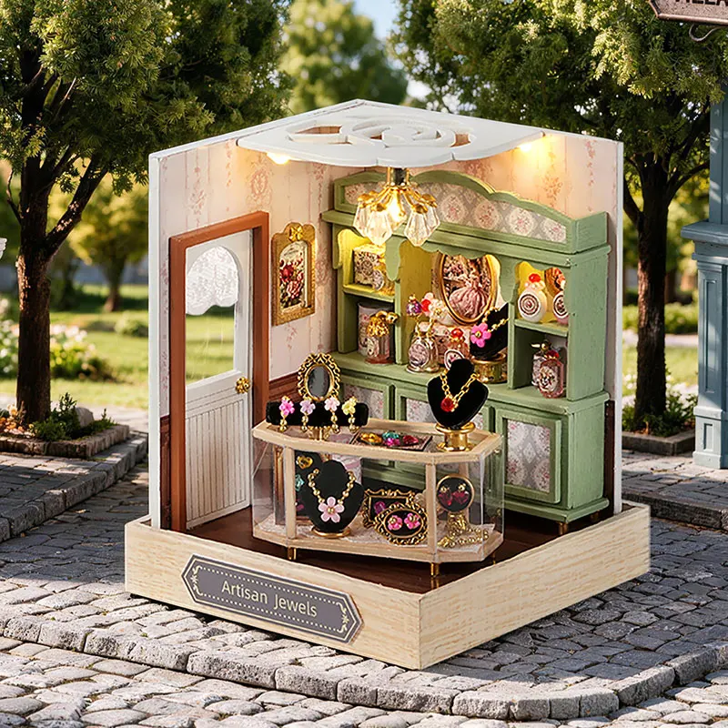 Miniatur-Puppenhaus-Spielzeugset, 3D-Puzzle, zum Selberbauen, handgefertigtes Modell, Zimmer, Schlafzimmer, Heimdekoration, Puppenhäuser, Spielzeug für Geburtstagsgeschenke. – Detail 5