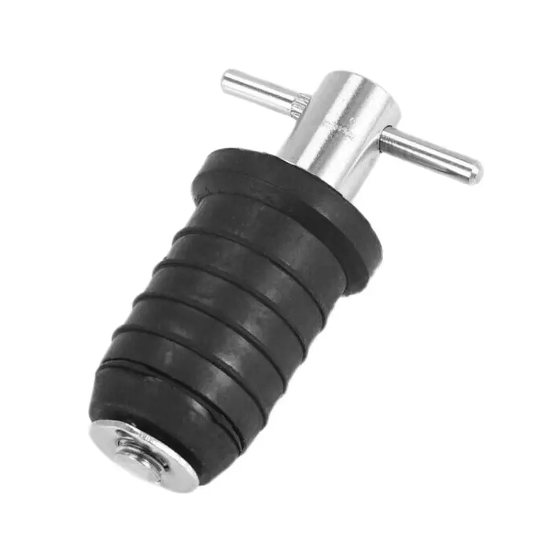 Marine Boat Drain Plug T-Handle Screw Adjustable Rubber Deck Drain Plug