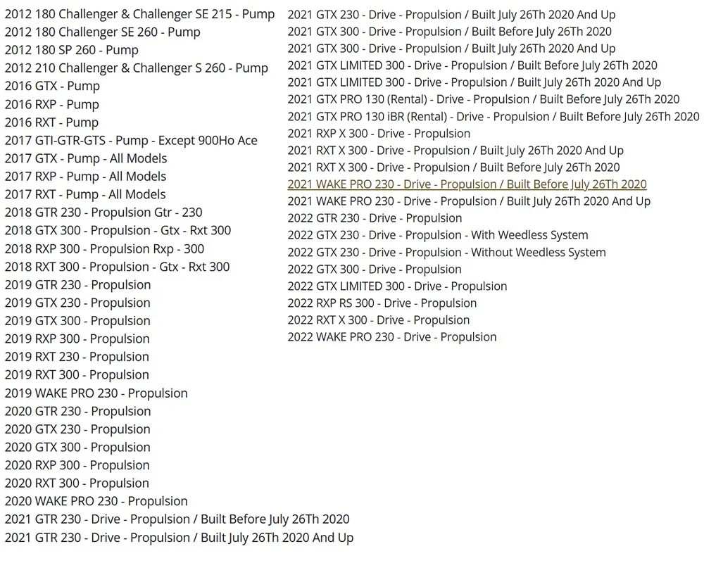 حلقة ارتداء أجزاء Jetski عالية الجودة لـ Seadoo GTR 230 RXT RXP GTX 325 300 2024-2025 WAKE PRO 230 OEM 267000917