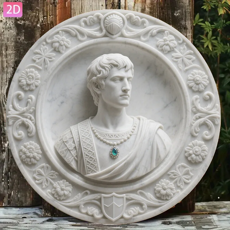 CIFBUY Vintage Roman Bust Aluminum Wall Art Waterproof Durable Metal Plaque for Home Office Garden Decor