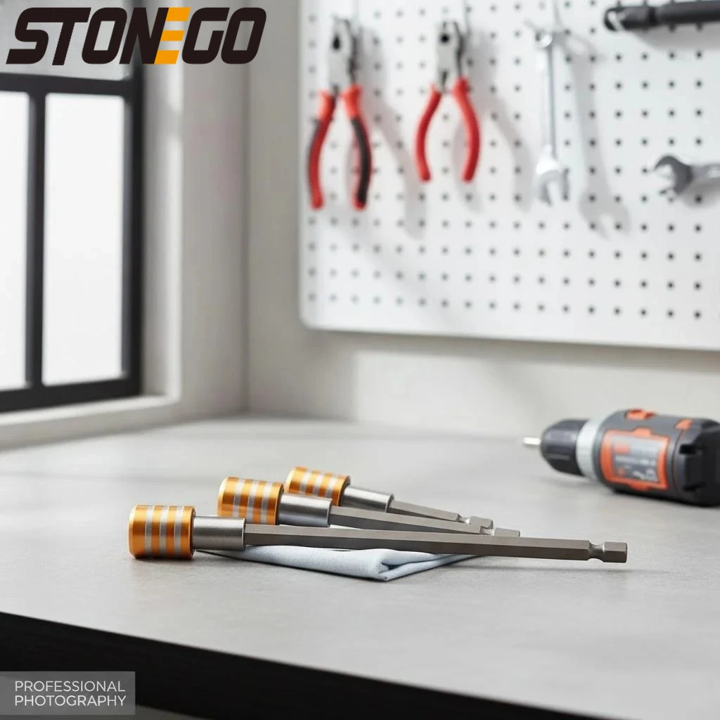 

Stainless Steel 60-100-150mm Three-slot Extension Rod 1/4 Quick Change Sleeve Tool Accessory