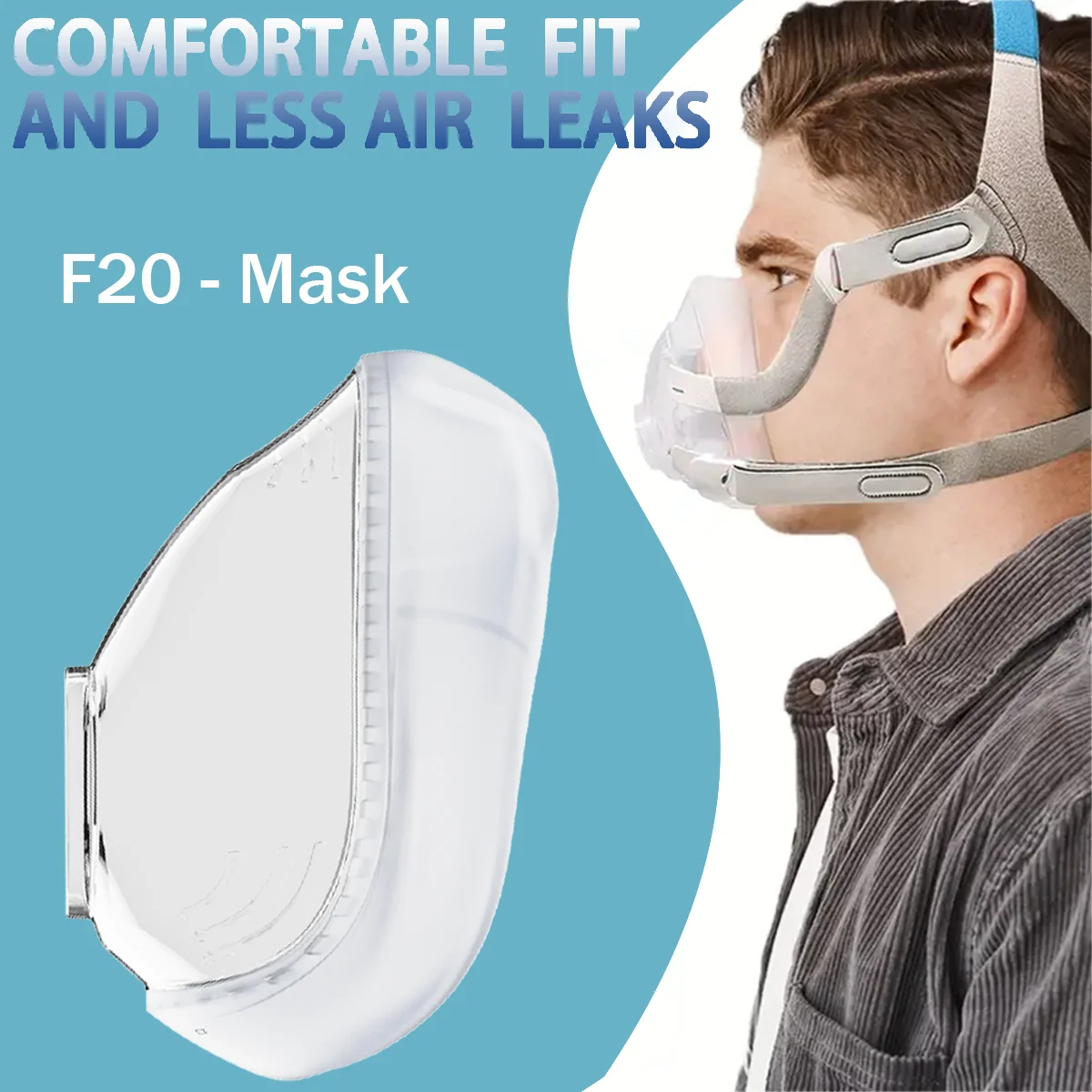 F20 Sleeping Mask,CPAP Silicone Replacement Cushion, Airfit/Airtouch F20 Full Face Mask, Suitable for Sleep Snoring and Apnea