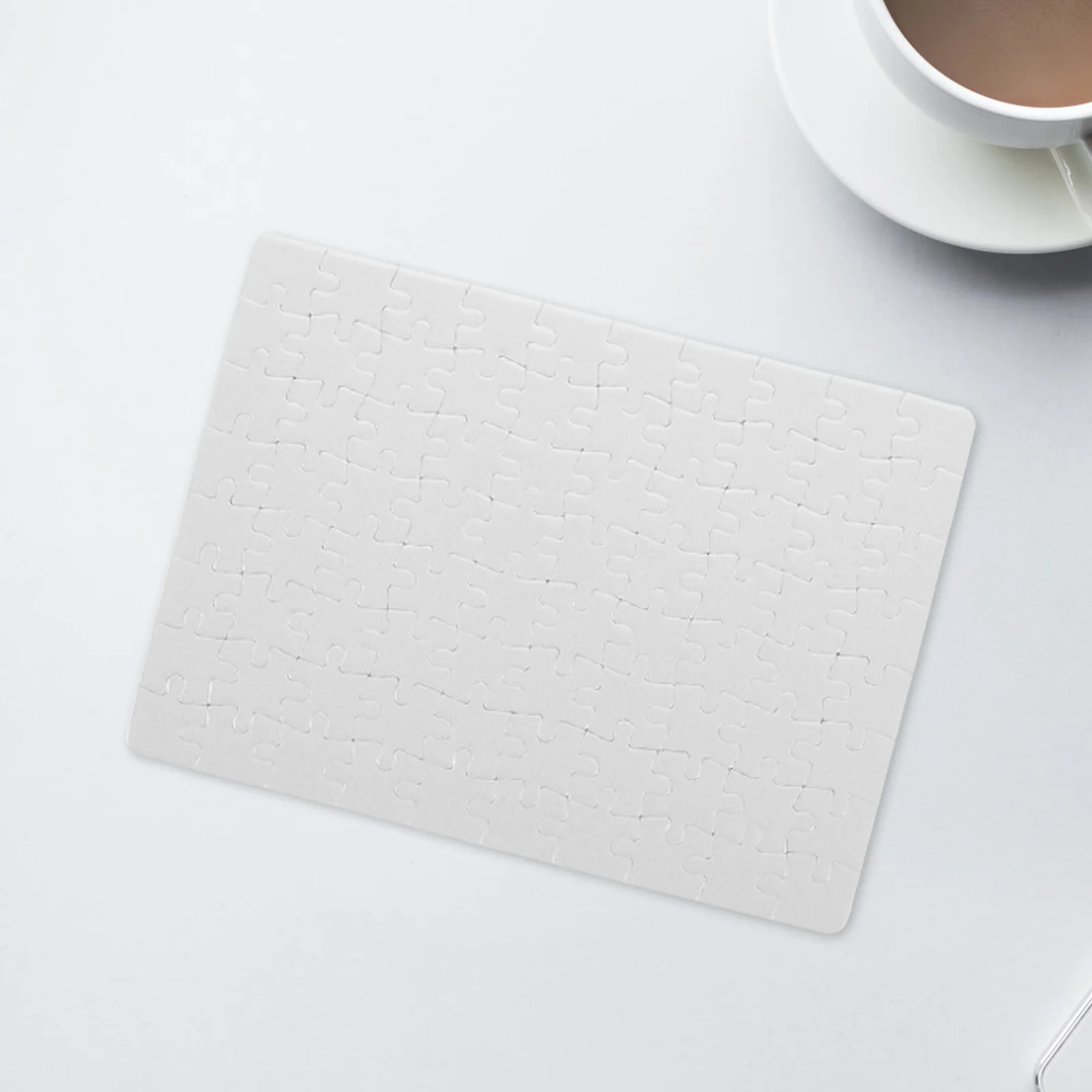 4個の白いパズルボード、昇華転写用DIYクラフト、子供にも安全なアート、家族で楽しめるゲーム