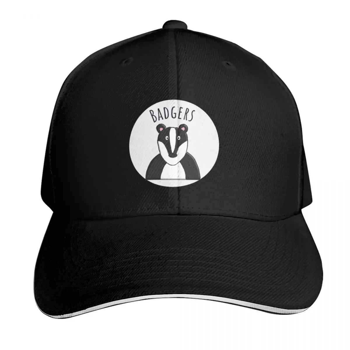 Badger Baseball Cap Contrast Two Tone Brim Snapback Flat Bill Strapback Dad Hat