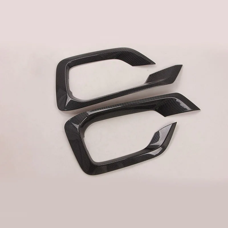 Car Carbon Look Front Fog Light Lamp Cover Trim Protect Frame For Hyundai Grand Starex H-1 I800 2018-2020 Car Styling