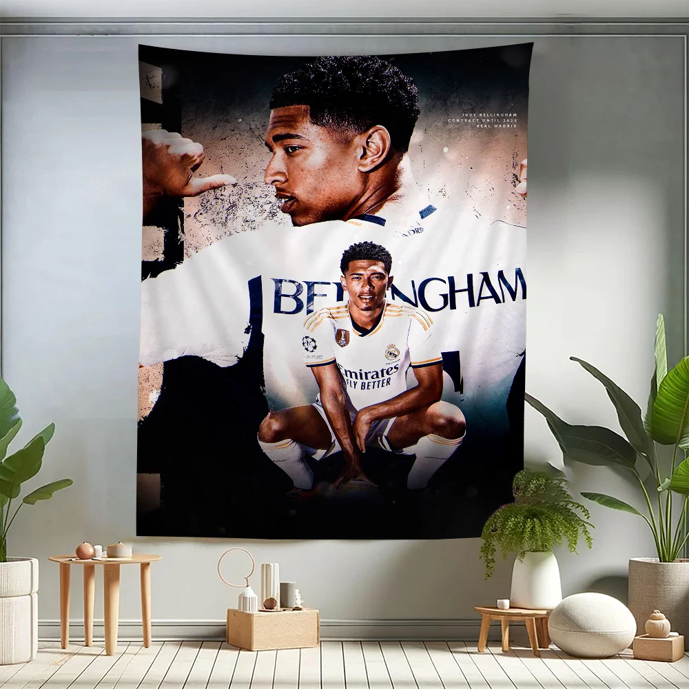 J-Jude football star B-Bellingham Anime Tapestry Hippie Flower Wall tappeti Dorm Decor Wall Hanging Home Decor