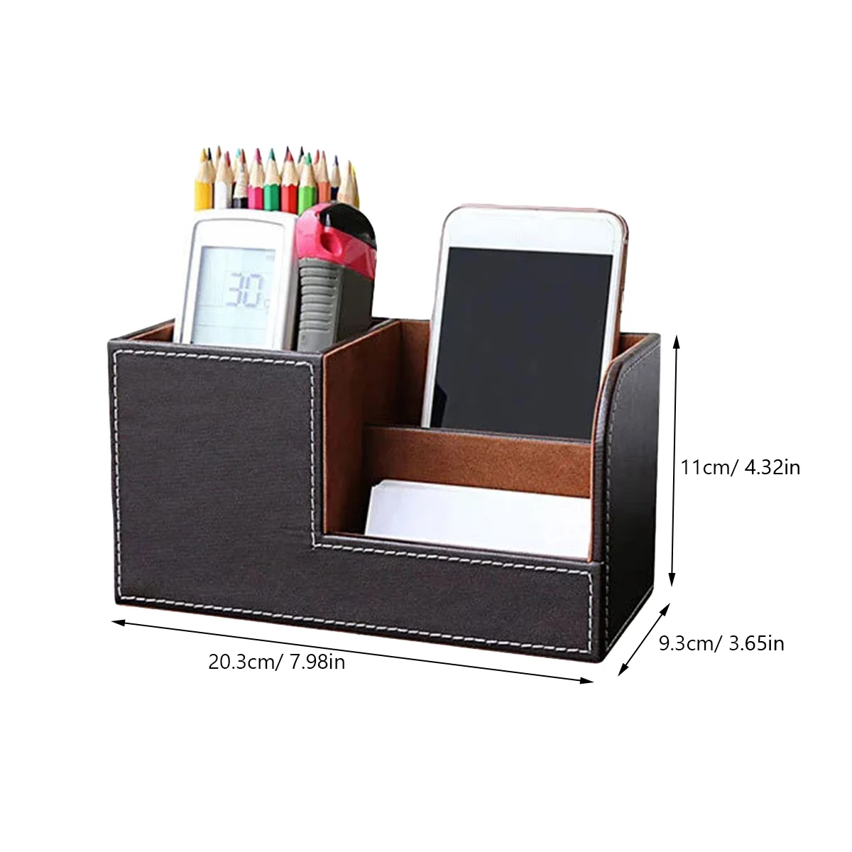 Multifunctional Pen Holder Practical Black Office Desk Accessories Stainless Steel Storage Box Stationery ganizer