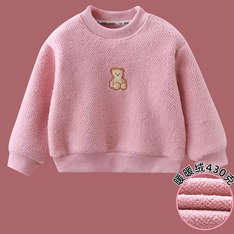 

Winter Girls Sweatshirt Children Thicken Tops Boy Padded Warm Pullover Children Autumn Shirt New Kids Casual Fashion Clothes