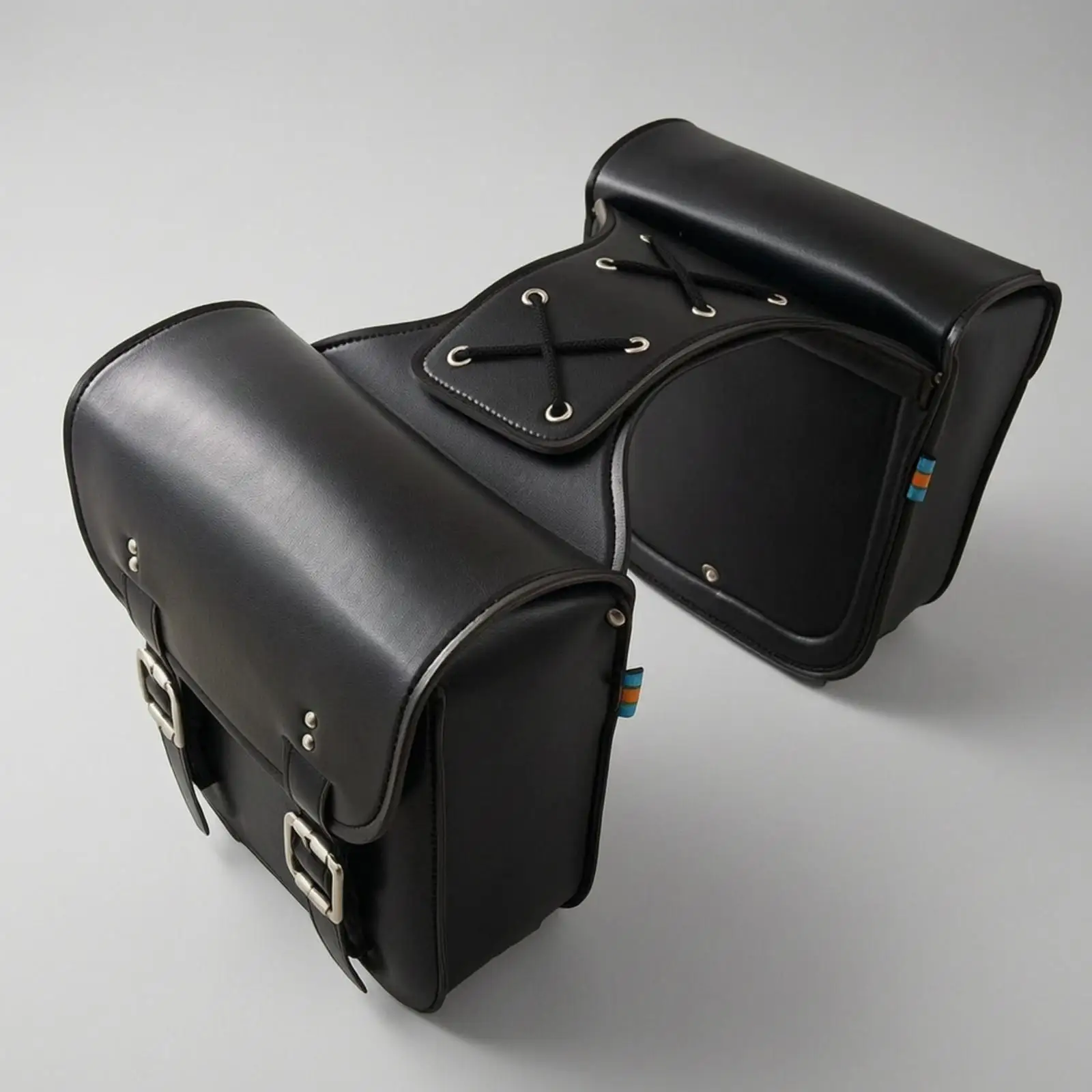 Vintage-Style Motorcycle Side Bag | Faux Leather, Motorcycle Saddlebag, for Commuting