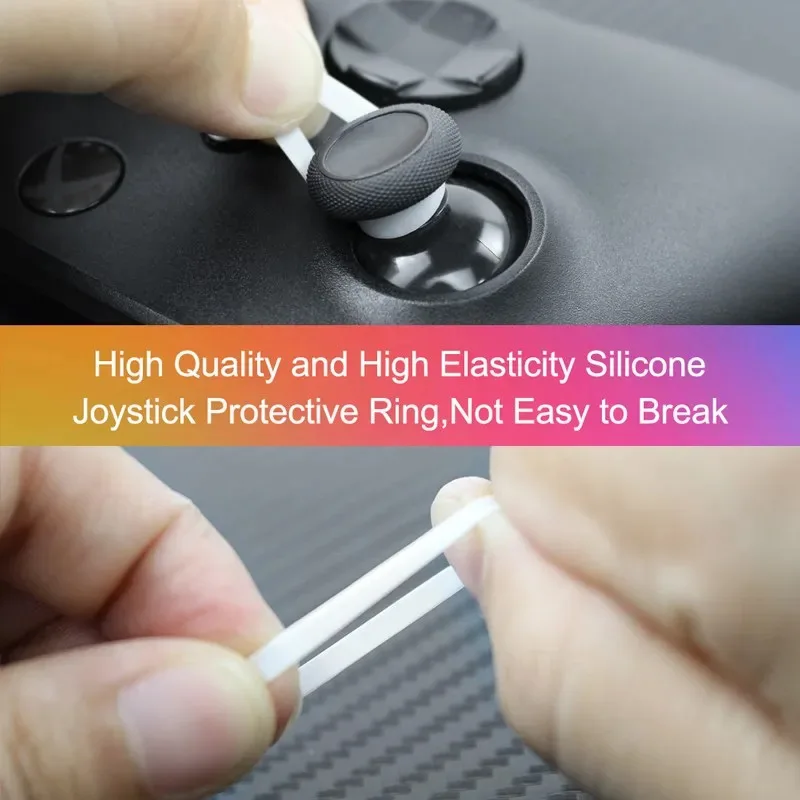 8pcs Silicone Joystick Caps for PS5/PS4/Steam Deck/ROG Ally - Elastic Protective Ring , Anti-Slip Grip & Dustproof Design
