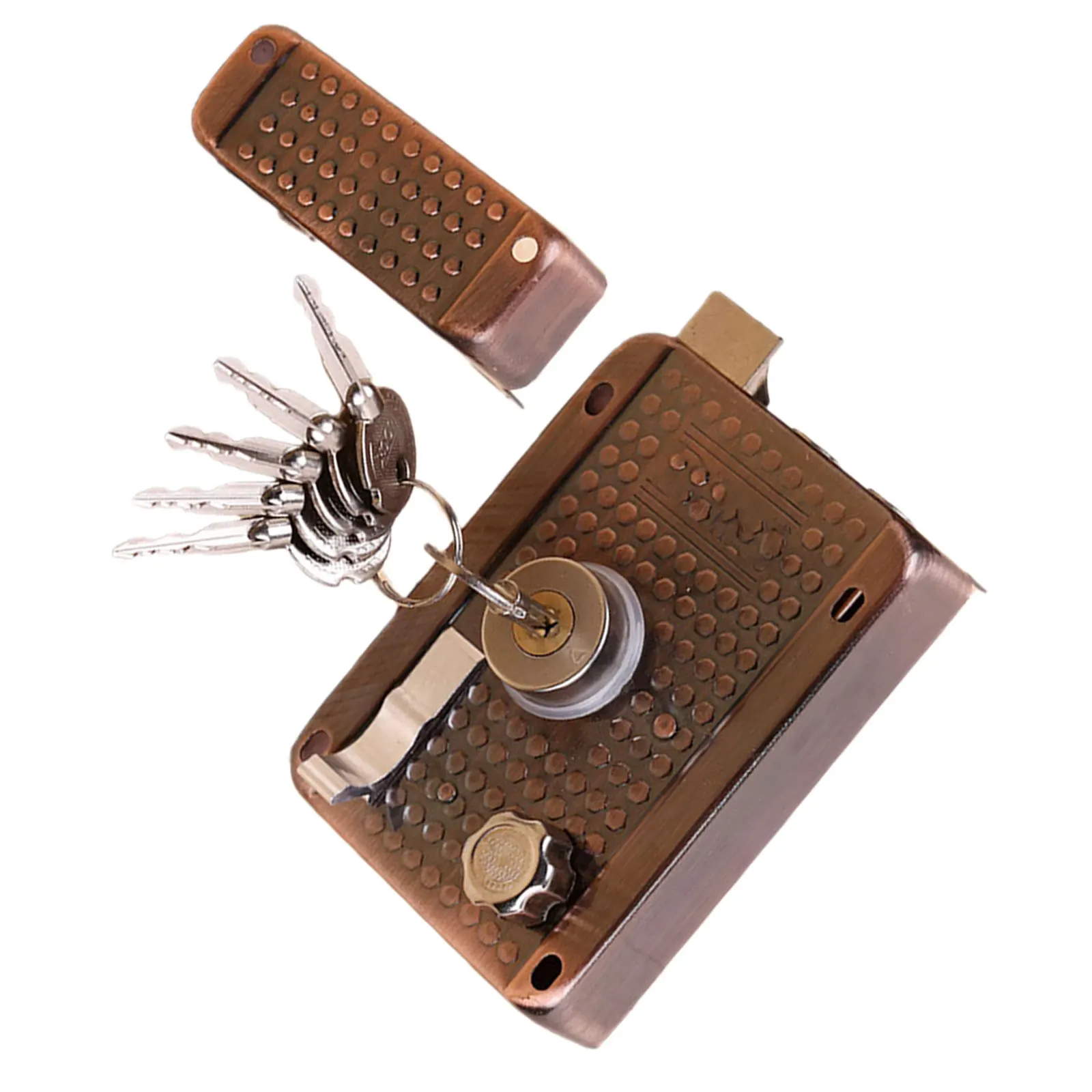 

Door Copper Deadbolt Cross Old Replacement Knob Latch for Exterior Doors High Strength Steel Anti Drilling Anti Prying Easy