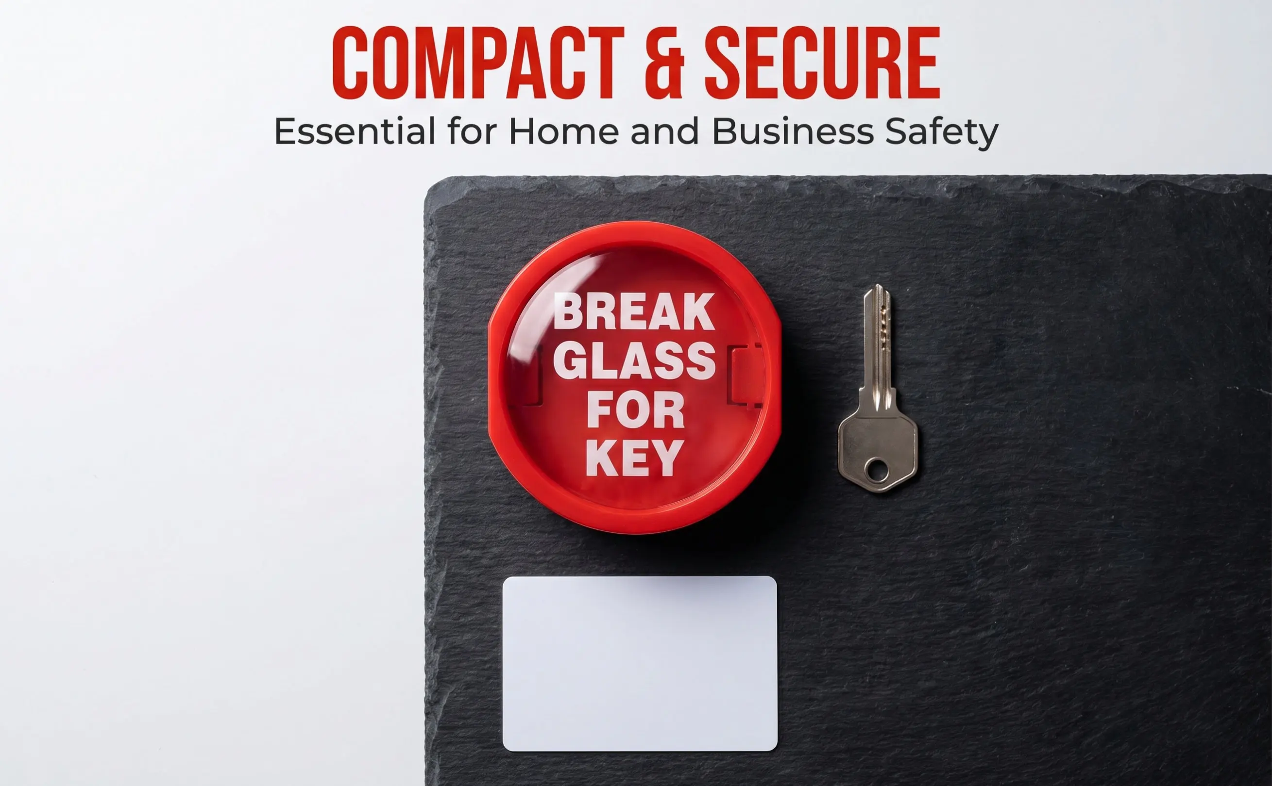 2Pcs Fire Emergency Key Box Wall-Mounted Break Glass Alarm Security Lock Box for Home Business Rental Property Quick Access
