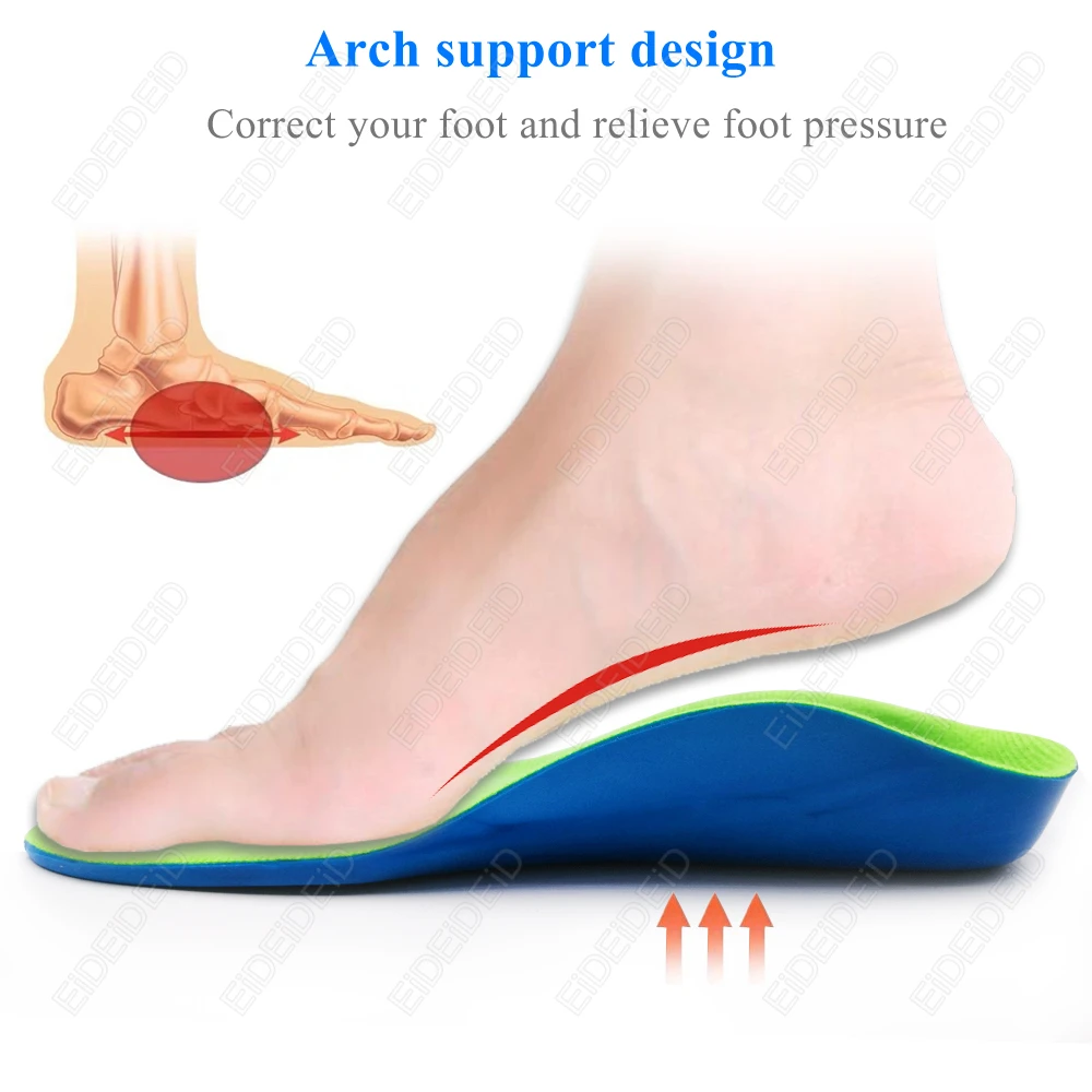 EID 1/2 Pairs Soft Adjustable Size Shoe Pads PU Non Slip Arch Support Insole Children Foam Orthopedic Insoles Foot Pad