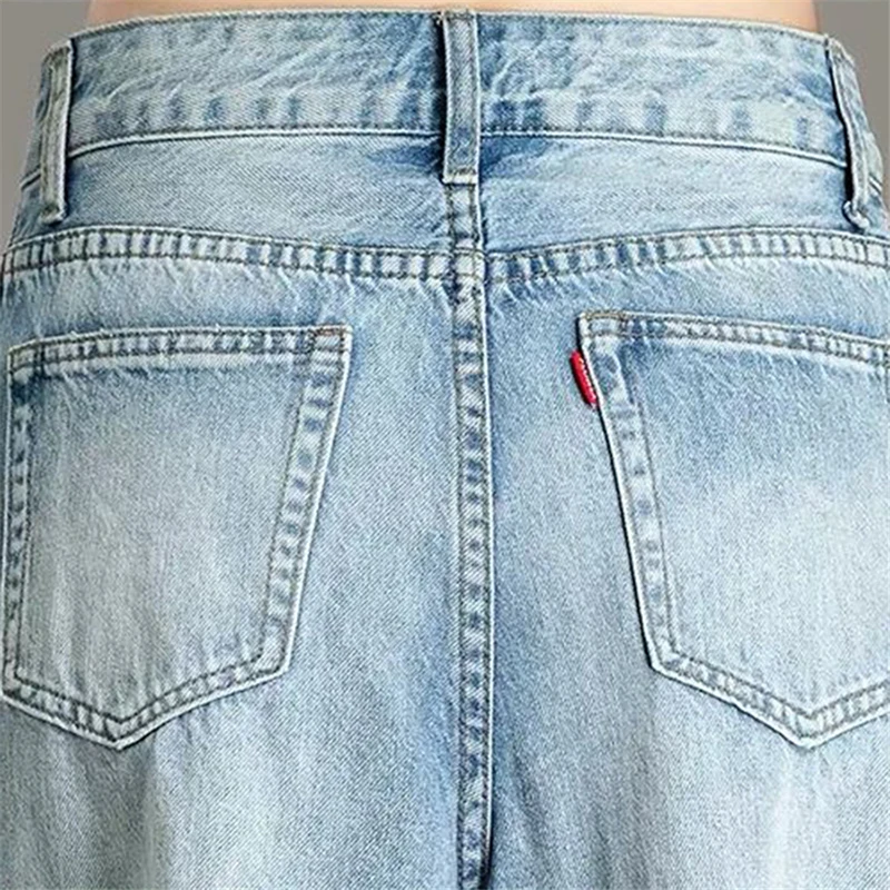 Imagem -05 - Calça Jeans Folgada Feminina de Cintura Alta Streetwear Casual Coreano Calça Jeans Solta Calça de Pernas Largas Culote no Comprimento do Tornozelo Primavera