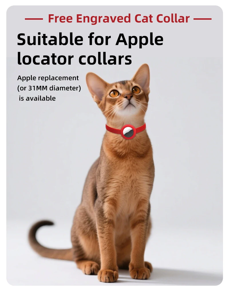 Niedliches abtrünniges Katzenhalsband mit individuellem Namensschild, elastisches GPS-Tracker-Kätzchenhalsband mit Air-Tag-Halter, verstellbare Haustierhalsbänder – Detail 8