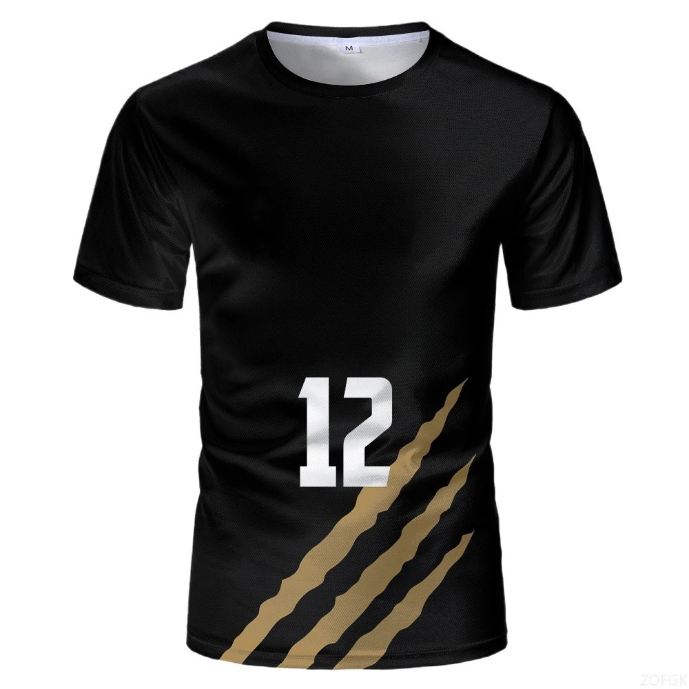 Summer Minimalist Digital Print Pattern Loose Round Neck Outdoor Short Sleeved T-shirt for Men and Women