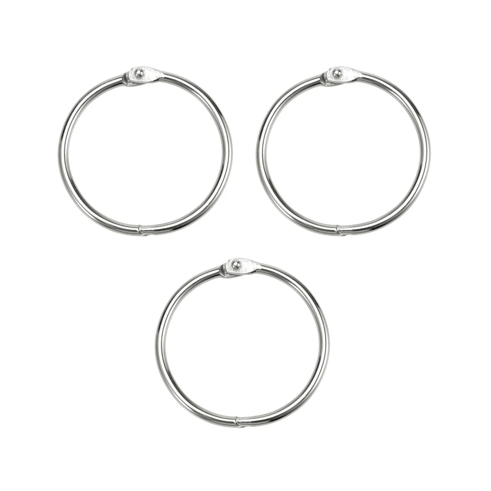 

Binder Ring Book Flat Key Rings Loose Leaf Hoop Metal Clip for Organization The Office Keychain