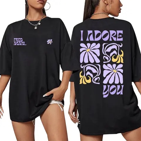 Fred Again I Adore You Lyrics Print T Shirts Men Women's Harajuku Aesthetic Fashion T-shirt Vintage Oversized Male Cotton TShirt