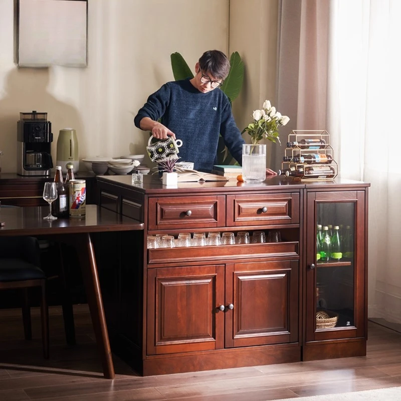 

All solid wood island counter, bar counter, drawer, locker, restaurant storage cabinet, side cabinet, cherry wood furniture