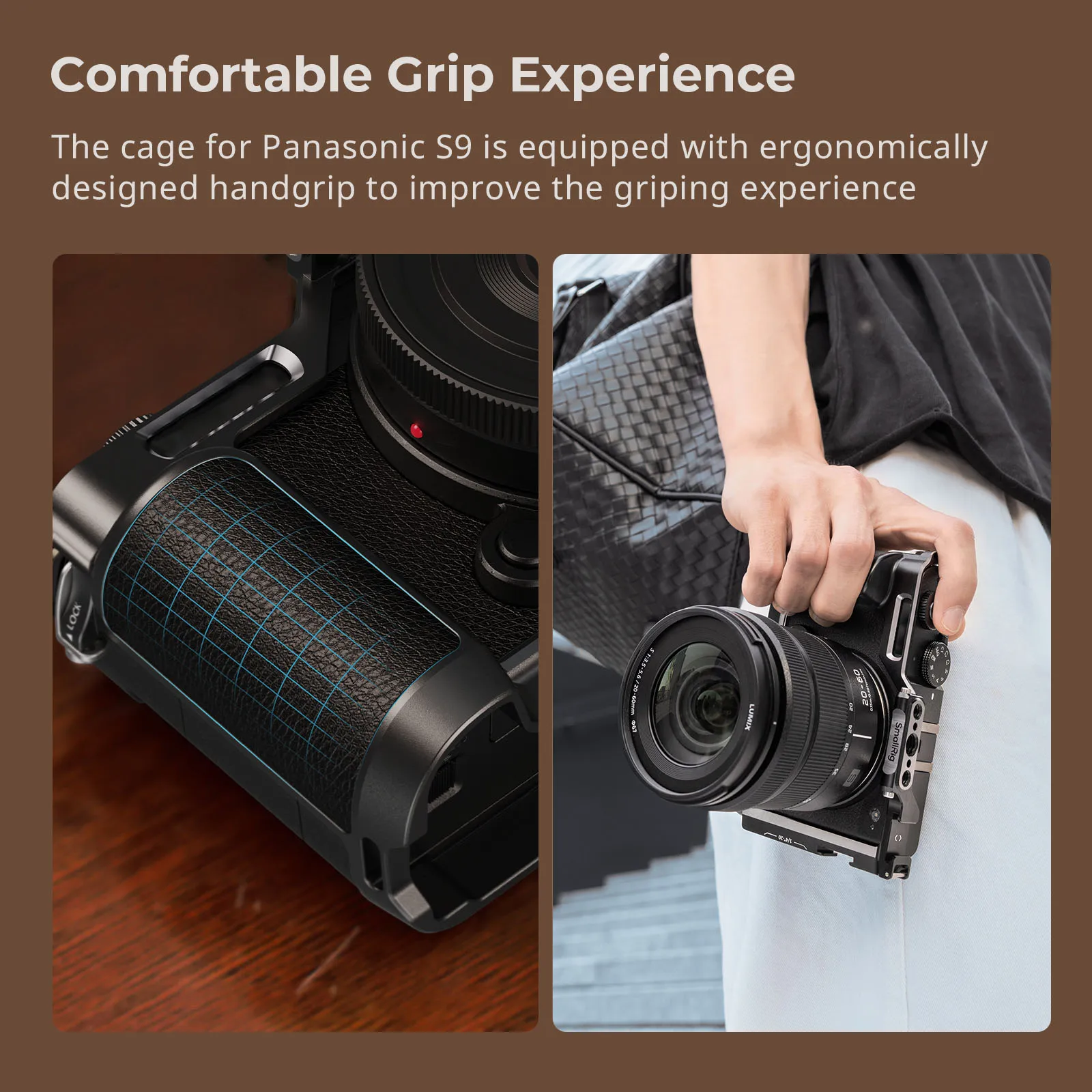 SmallRig Cage for Panasonic LUMIX S9, with Quick Release Plate for Arca-Swiss and Cold Shoe Mount for Microphone and Light  4515 - Image 3