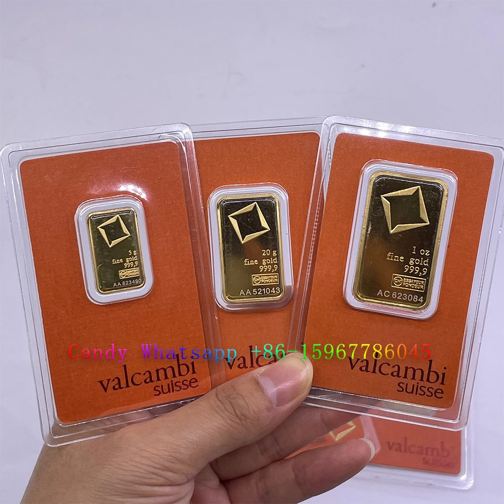 1oz/5g/20g Valcambi Gold Bar Suisse Bar Replica Bullion Gold Coin Gifts