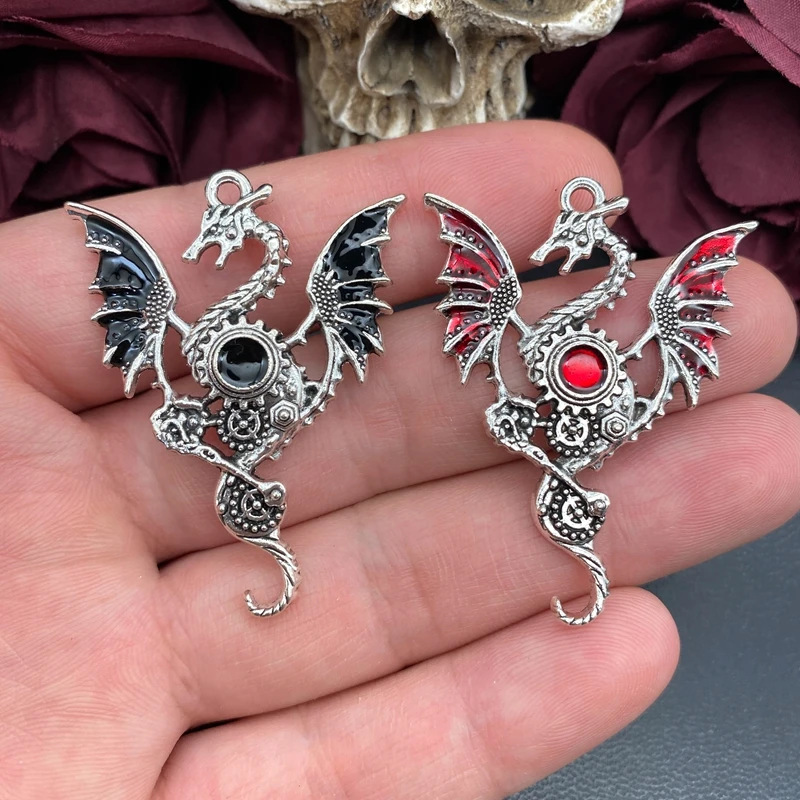 3pcs Gothic Fly Dragon Charms for DIY Jewellery Making