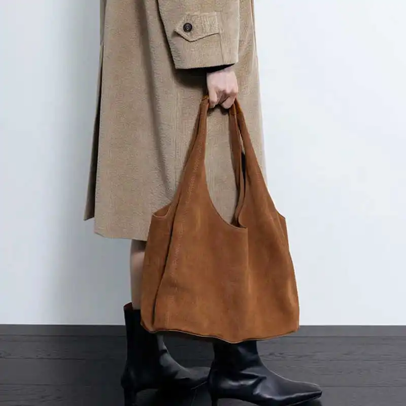 

Autumn / Winter Frosted Suede Imitation Suede Large Capacity Single Shoulder Women Bag High-end And Simple Commuting Bag Trendy