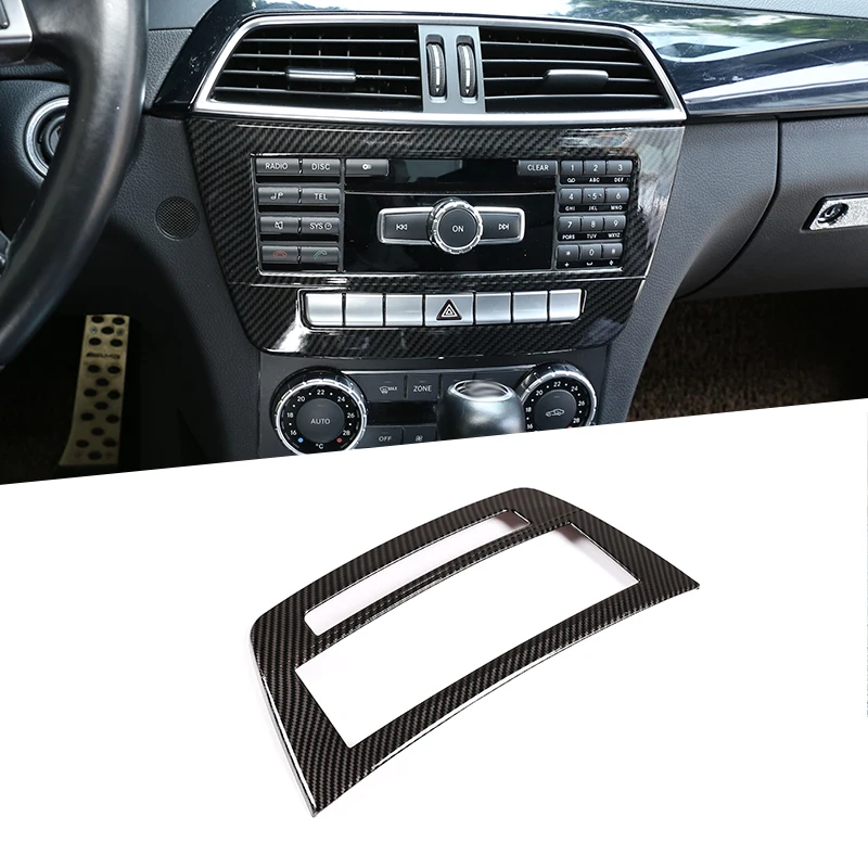 1 Pcs Carbon Fiber ABS For Mercedes Benz C Class W204 2008-2013 Central Control CD Decorative Frame Car Accessories