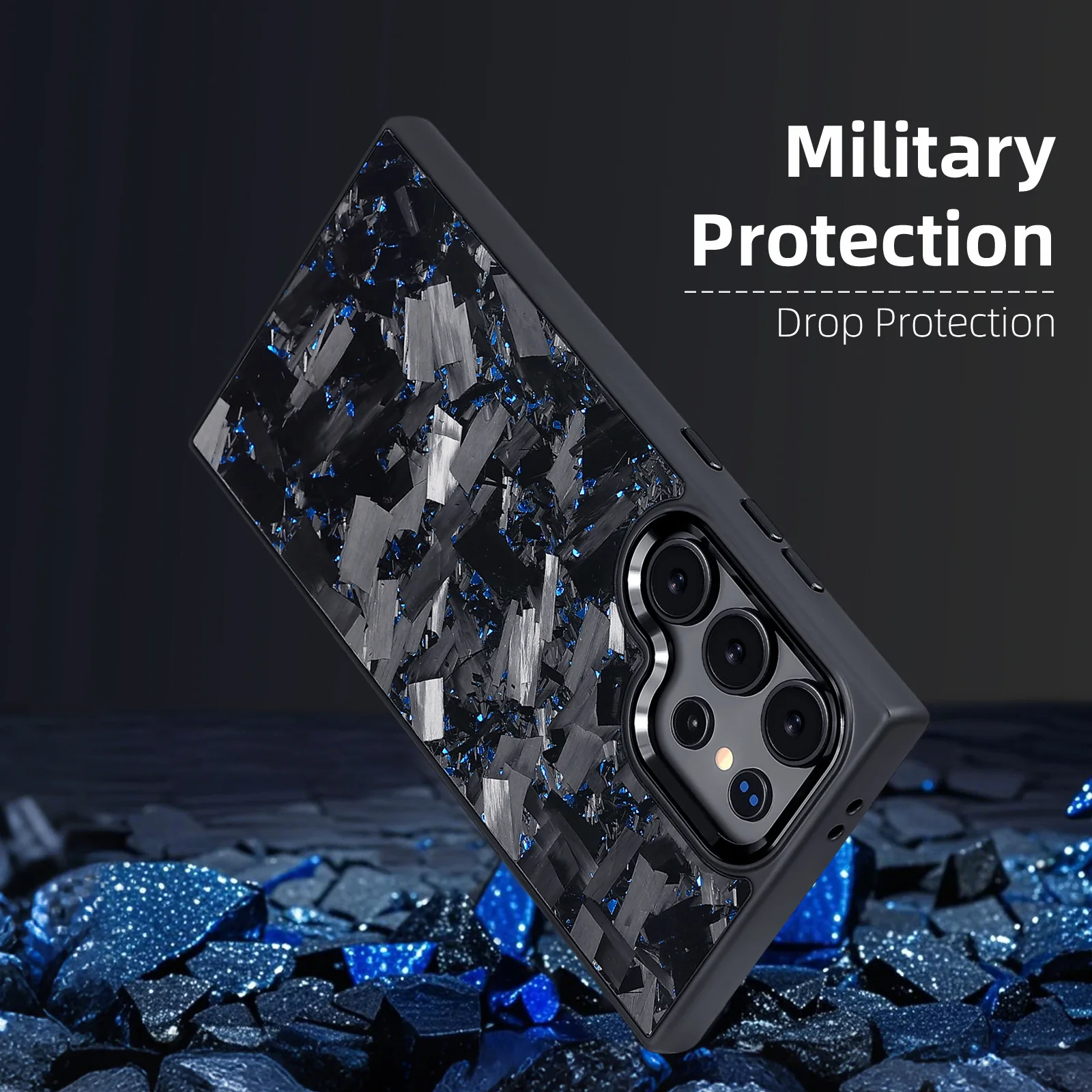 

Cool Real Forged Carbon Fiber Phone Case For Samsung Galaxy S25 S24 S23 Ultra Plus Shockproof Anti-slip MagSafe Wireless Cover